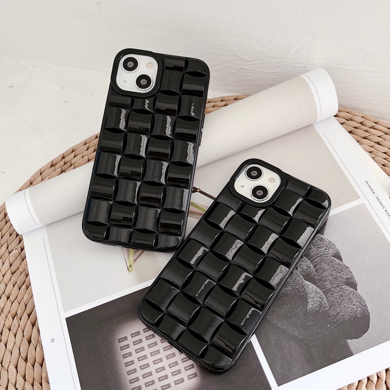 Ốp Điện Thoại Chống Sốc Họa Tiết Dệt 3D Thân Thiện Với Da Cho iPhone 14 13 12 11 Pro Max XS XR X 8 7 Plus Chống Rơi