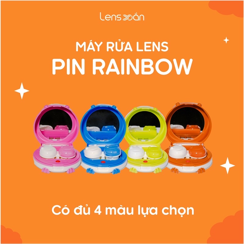 MÁY RỬA LENS PIN RAINBOW | LENS XOẮN | MÁY RỬA LENS/KÍNH ÁP TRÒNG