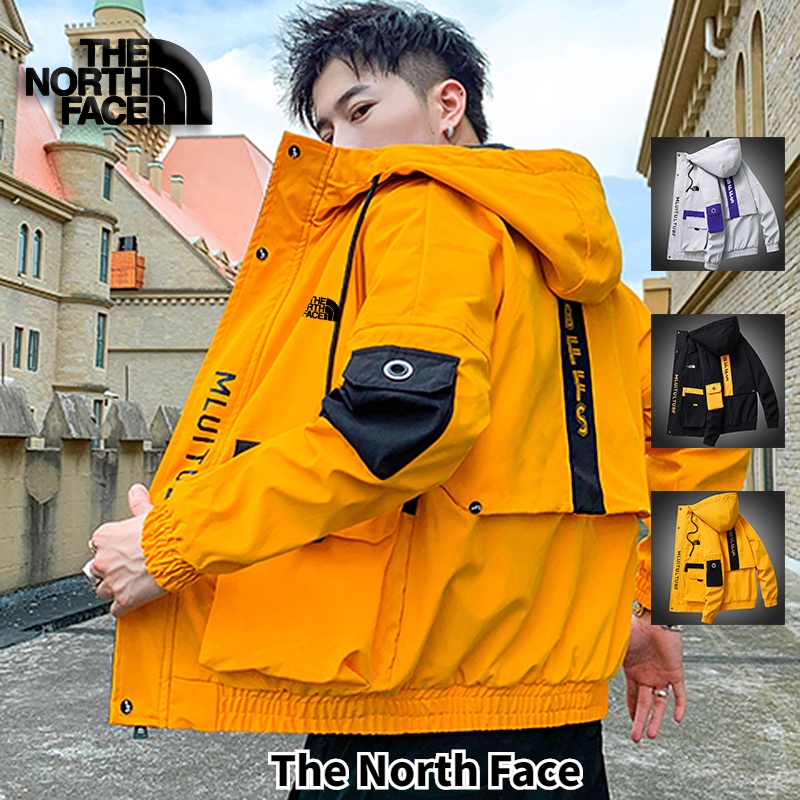 Áo Khoác Gió Leo Núi Có Mũ Trùm Đầu The North Face Nhiều Túi Giản Dị Dành Cho Nam