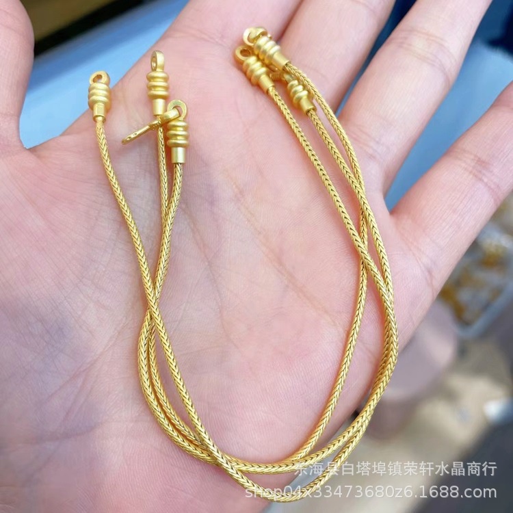 Vòng Đeo Tay Chuỗi Hạt Pha Lê Màu Vàng Đồng Phong Cách Thời Trang Mới