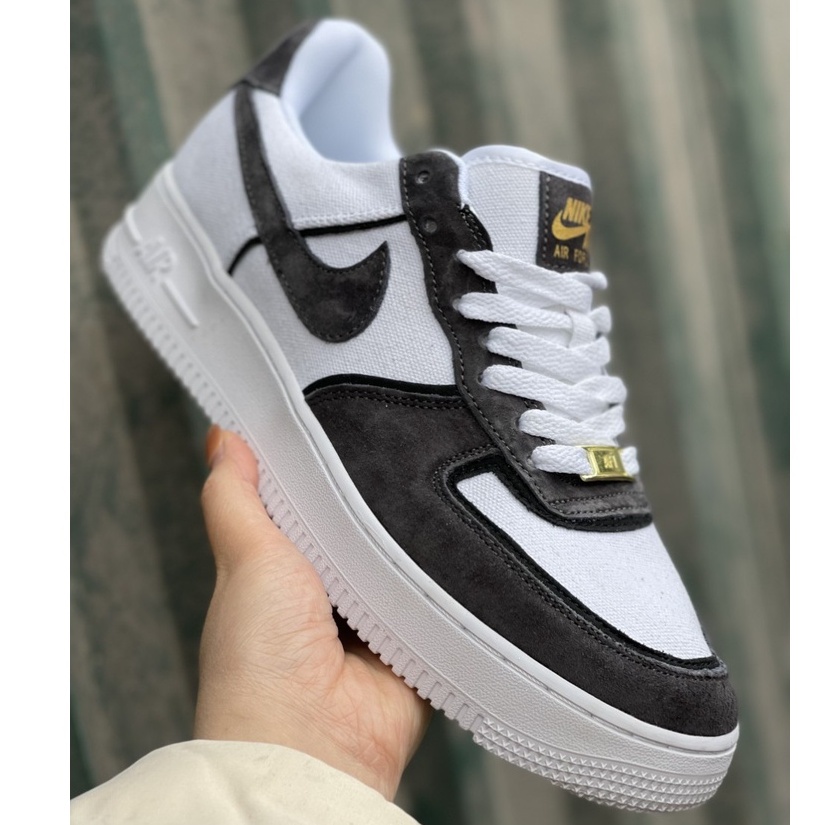 Giày Thể Thao Nam Nữ, Giày_Nike xám lông chuột Air Force 1 Hàng Đẹp Full Box Bill hót nhất cho nam nữ giày à1 nam