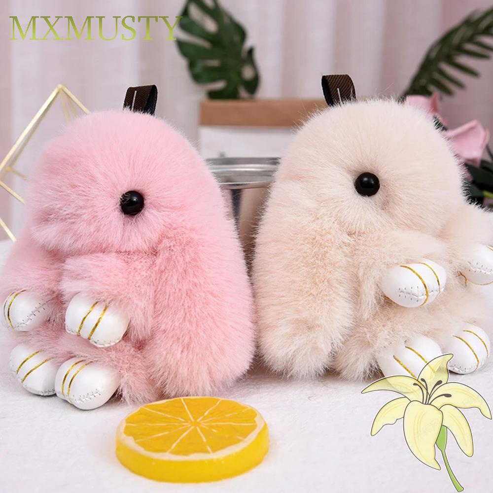 Móc khóa hình thỏ nhồi bông 14cm dễ thương dùng trang trí túi xách