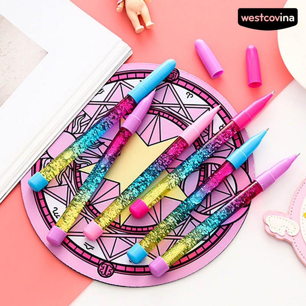 [Hot]✍Bút Bi Mực Xanh Có Tay Cầm Đính Kim Sa Lấp Lánh Cho Học Sinh/Văn Phòng