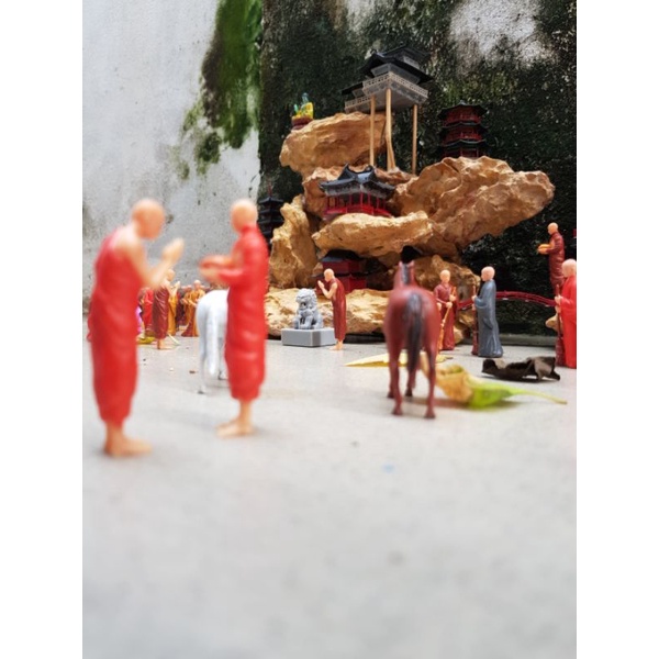 Bộ mô hình 8 nhà sư trang trí tiểu cảnh, bonsai, bán cạn, hòn non bộ.