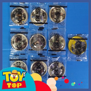 [Một Thẻ] Thẻ Toonies One Piece màu bạc / vàng gold còn seal đồng xu tròn có lỗ Luffy mũ rơm bí ẩn hải trình