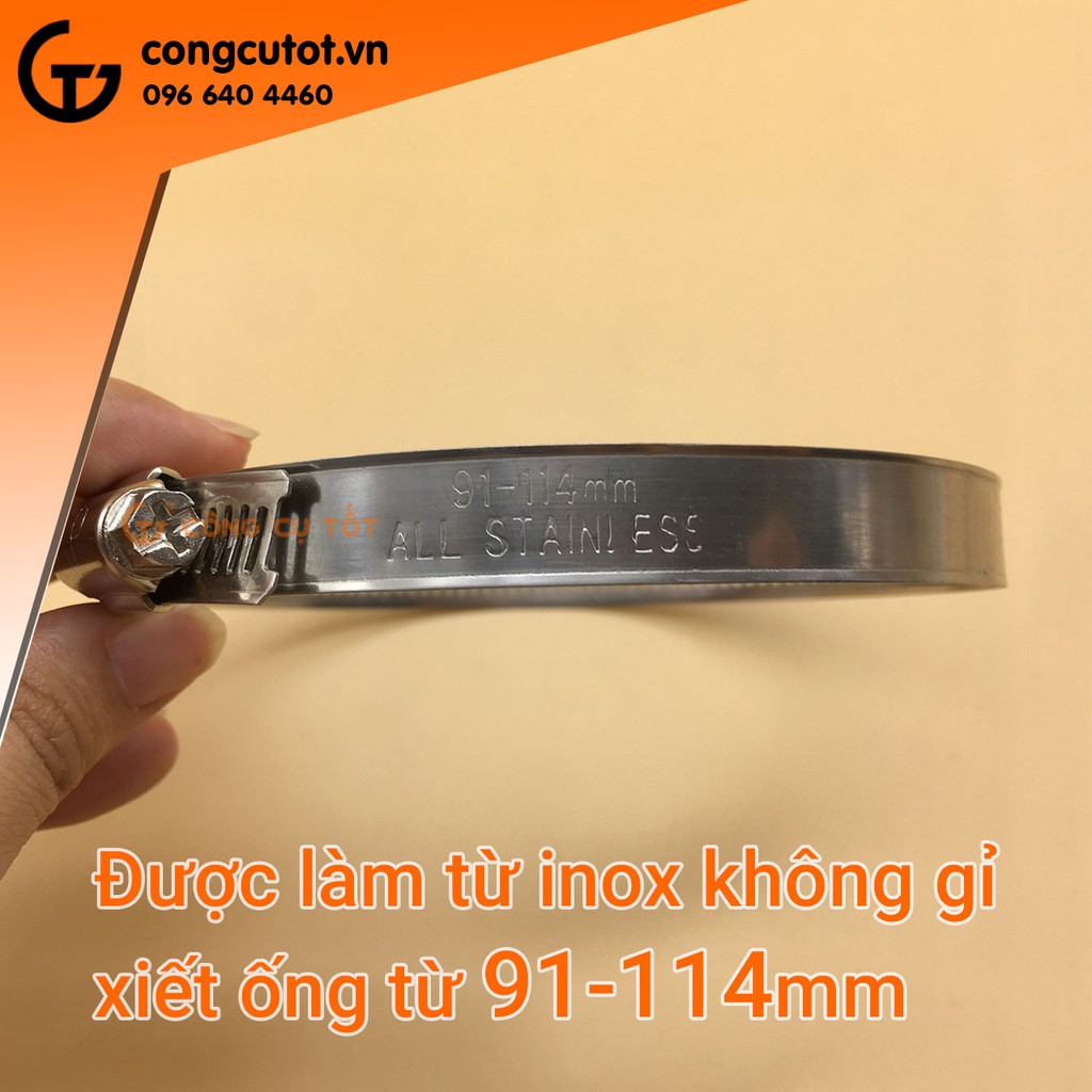 Đai xiết inox 91-114mm