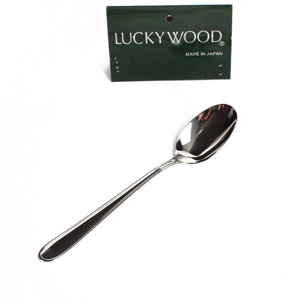 Bộ 2 muỗng canh Luckywood 2ML 18.5cm (Trắng) Nhật Bản