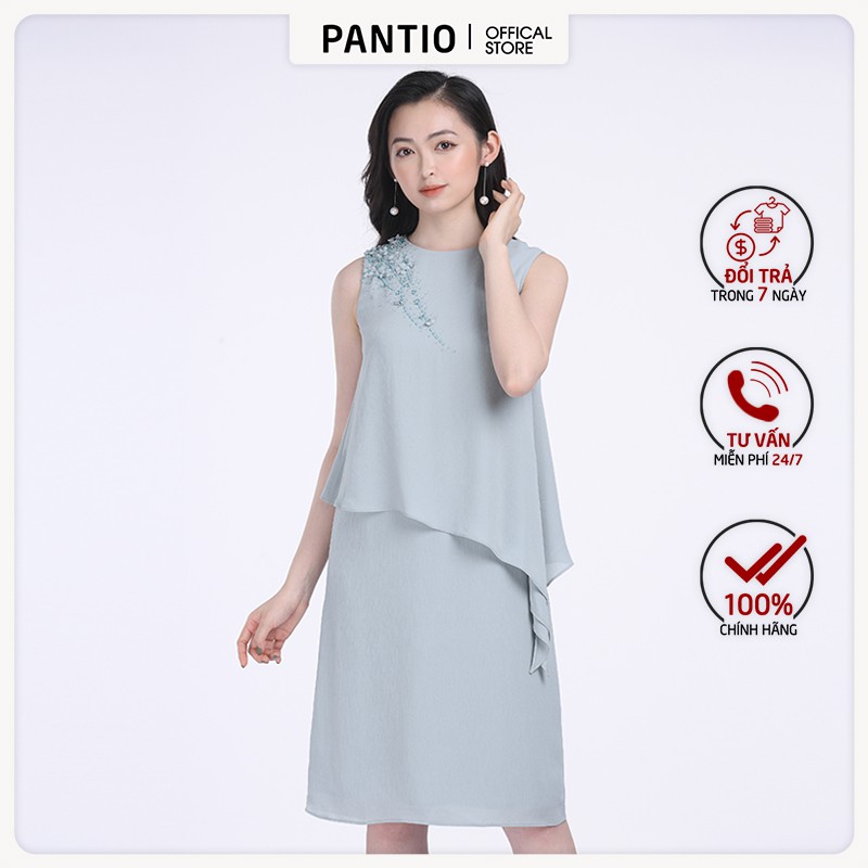 Đầm công sở chất liệu Chiffon, dáng suông không tay - FDC32525 - PANTIO