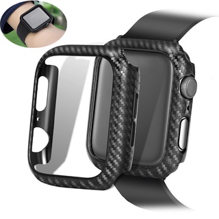Ốp Khung Sợi Carbon Bảo Vệ Đồng Hồ Thông Minh Apple Watch Series 6 Se 5 4 3 44mm / 40mm 42mm 38mm
