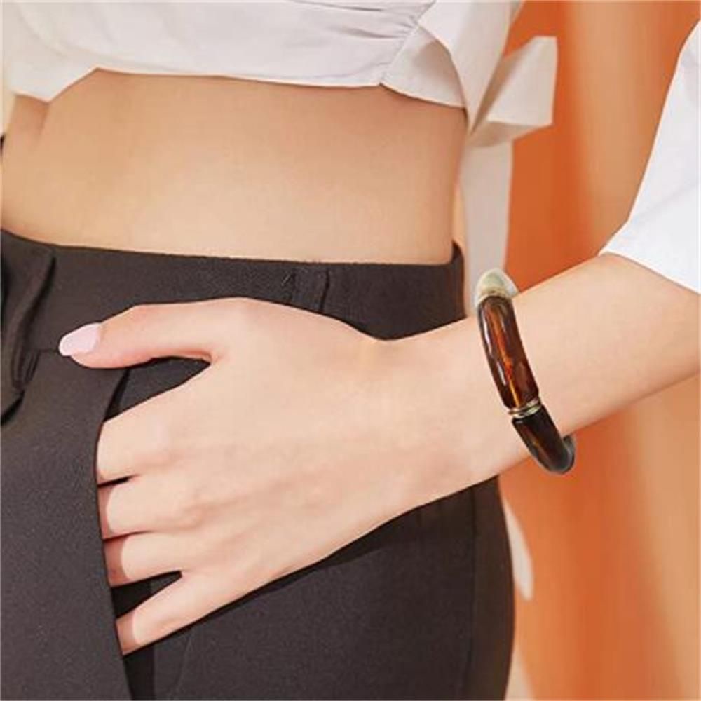 Vòng tay ống tre acrylic phong cách vintage thời trang mới cho nữ