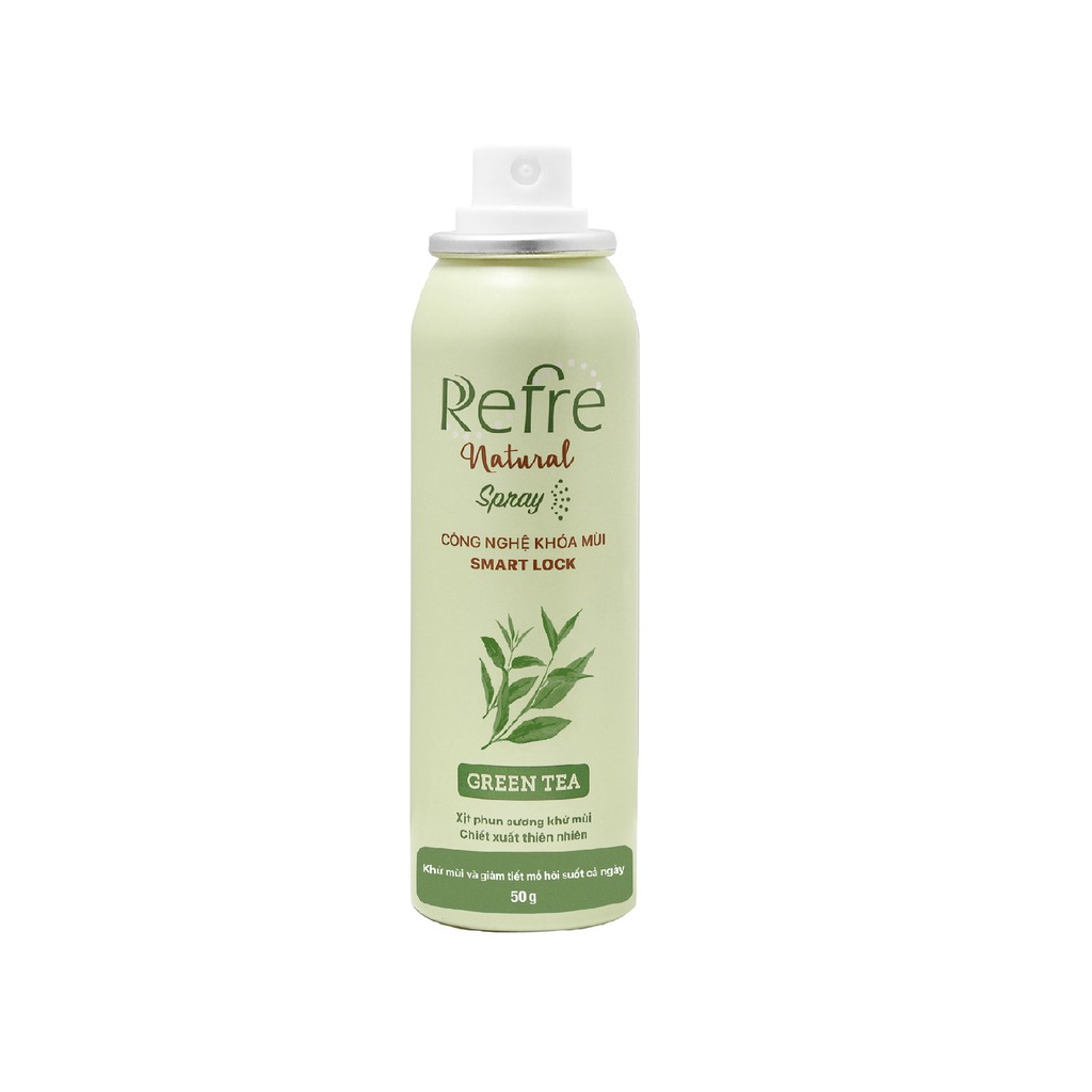 Xịt khử mùi chiết xuất thiên nhiên Refre Natural Spray Green Tea Hương Trà Xanh (50g)