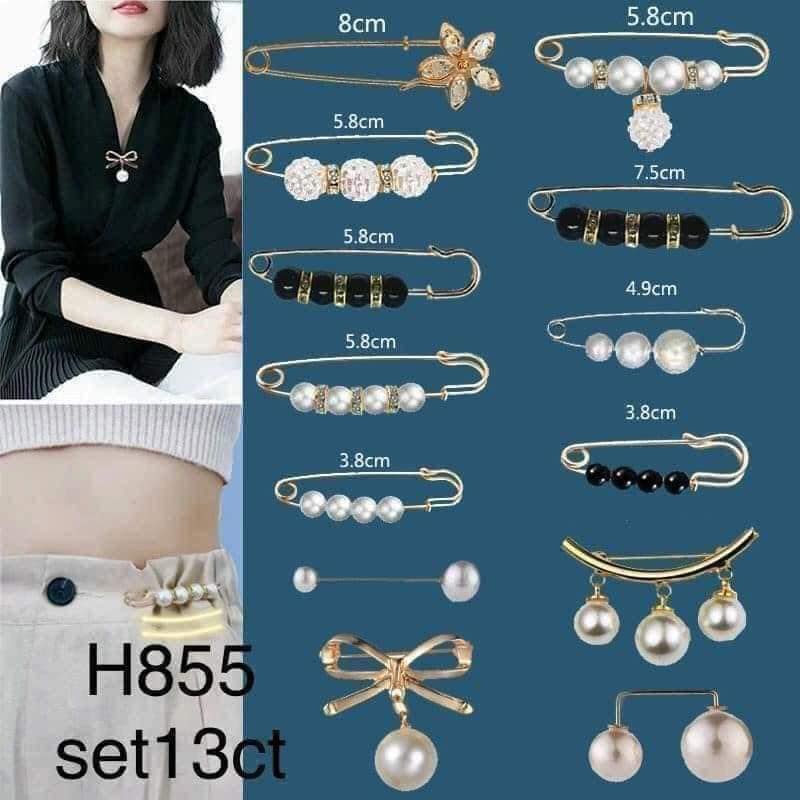 SET 13 KIM BĂNG CÀI QUẦN THU NHỎ EO, GHIM CÀI ÁO, MŨ ĐẸP SANG TRỌNG
