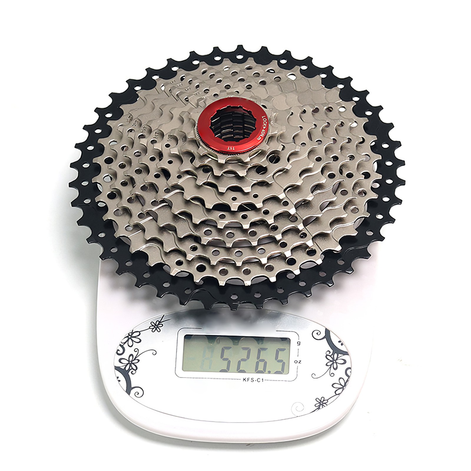 YYG4-Bicycle Cassette 9 Speeds 11-42T Chrome-Molybdenum Steel Mountain Bike Flywheel Durable Hollow Design Golden Bicycle Parts Climbing Flywheel Cycling Accessories