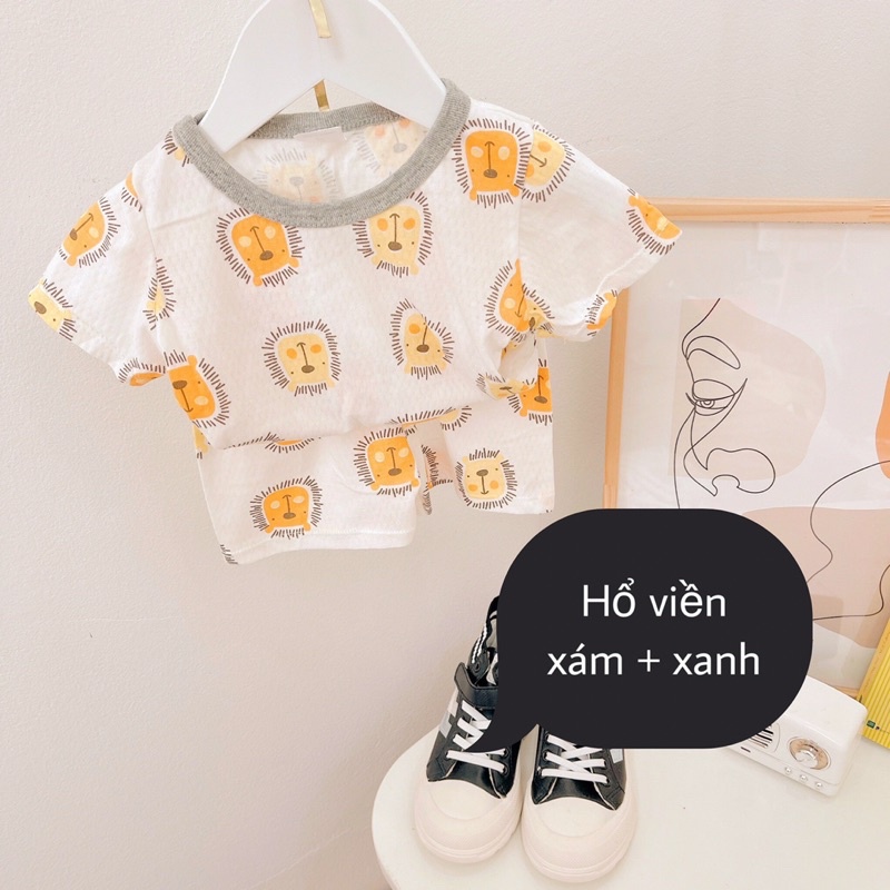 Bộ Cộc Tay Bé Trai, Bé Gái 8-15kg Chất Cotton Thông Hơi Thoáng Mát Hoạ Tiết Siêu Yêu - AN.KID