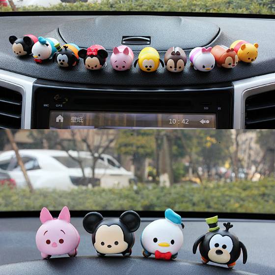 DISNEY Mô Hình Chuột Mickey Lắc Đầu Trang Trí Xe Hơi Thời Trang