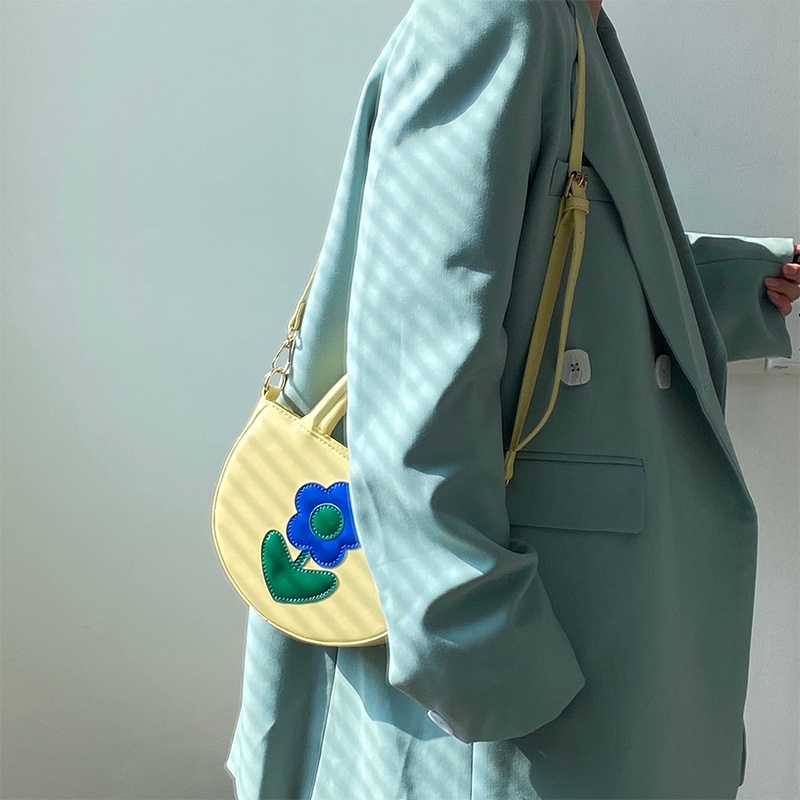 Túi Đeo Chéo Hình Bán Nguyệt Màu Sắc Đối Lập Thời Trang Xuân Hè Hàn Quốc 2022 Cho Nữ GYLXB064