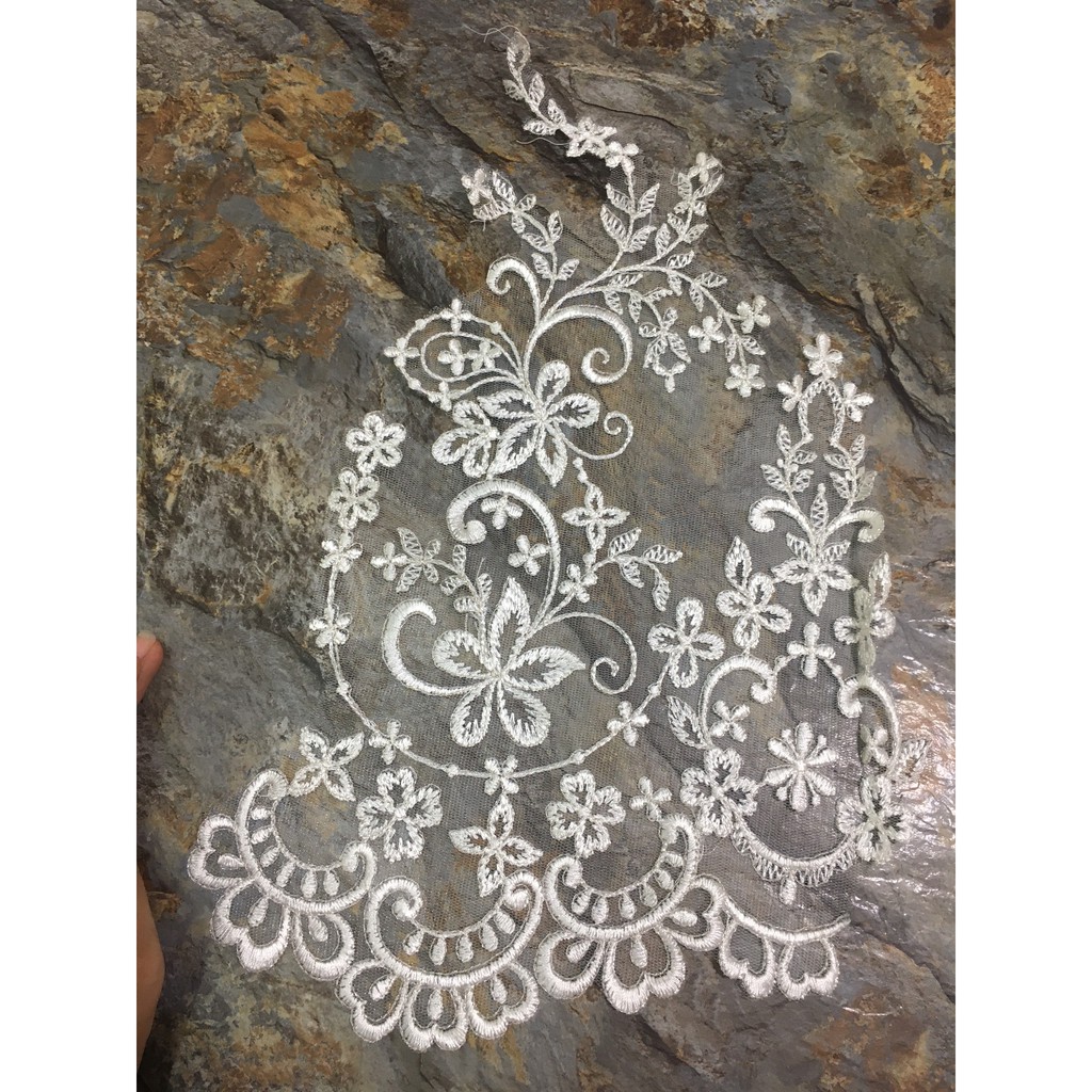 Ren cao cấp RC16536 bản 35cm 10k/bông dùng may váy đầm thời trang, váy cưới, làm đồ decor trang trí, đồ lót, váy ng