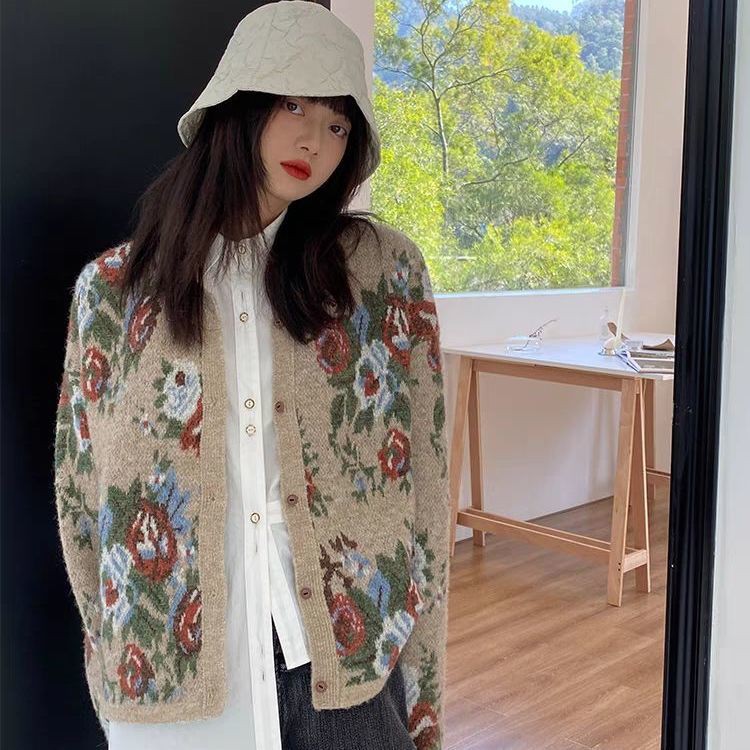 Áo Khoác Cardigan Dệt Kim Dáng Rộng Phong Cách Hàn Quốc Cổ Điển Thời Trang Thu Đông Cho Nữ 2021 | BigBuy360 - bigbuy360.vn