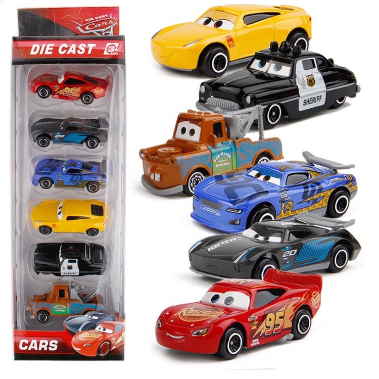 Bộ xe ô tô mini 6 xe Lightning MC Queen car 3 bằng hợp kim và nhựa tỉ lệ 1:64 đồ chơi trẻ em