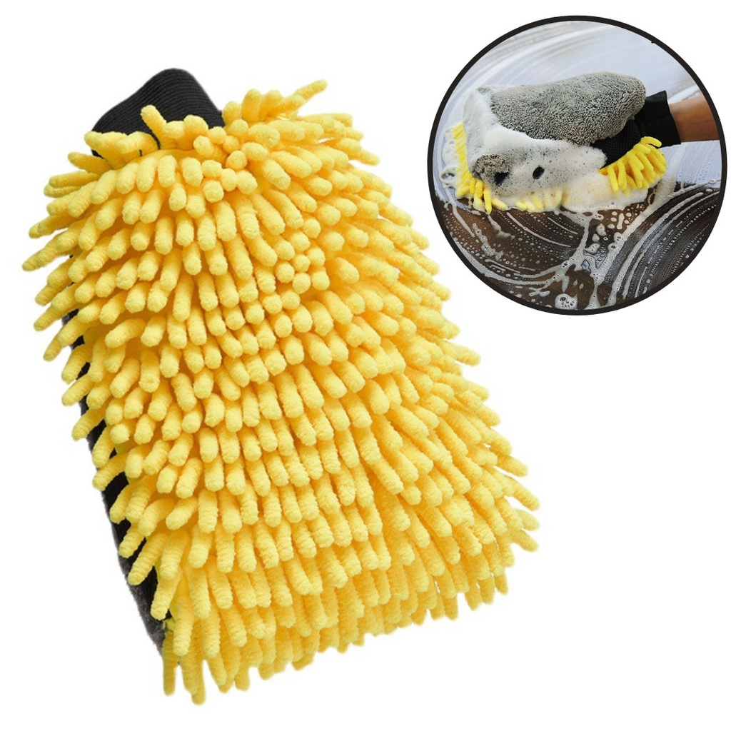 Bao Tay Rửa Xe Tạo Bọt Sợi Microfiber 3 Trong 1 Siêu Mềm Mịn Rửa Xe Đánh Wax ( Giao Màu Ngẫu Nhiên )