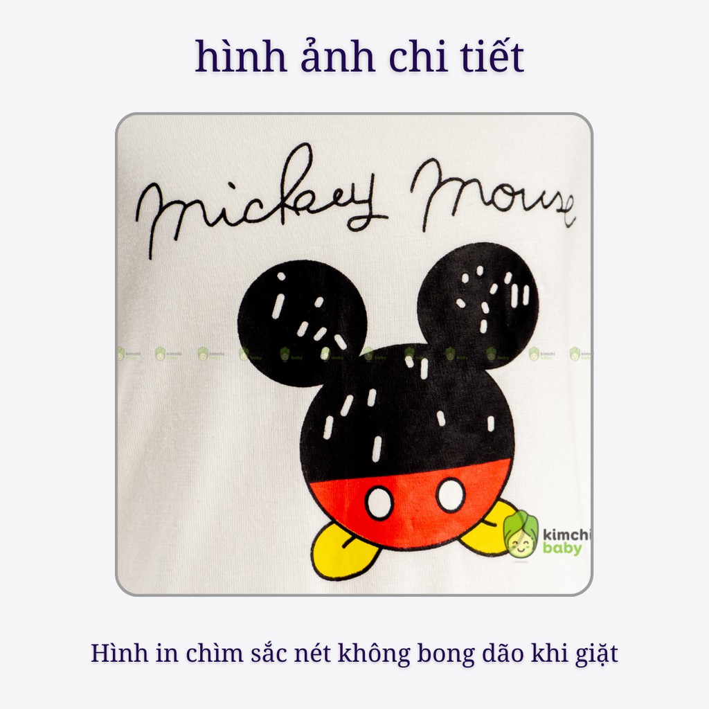 Đồ Bộ Alibaba Cho Bé Gái, Bé Trai Minky Mom Vải Thun Lạnh Hoạ Tiết Mickey Quần Sọc, Bộ Quần Áo Trẻ Em Thu Đông MKMTD2134