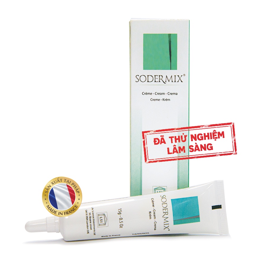 Sodermix Cream - Kem bôi da dùng cho da sẹo lồi, sẹo thâm, sẹo phì đại, chàm - Tuýp 15g