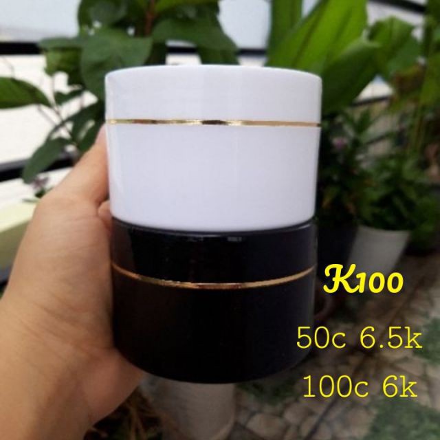 Hủ Đựng Kem ❤ TRÙM SỈ ❤ Hũ đựng kem body 100g đen,trắng đựng mỹ phẩm , phụ kiện du lịch