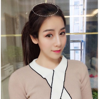 Tóc giả mái độn mỏng có bấm chân dùng cho CE chuyên buộc tóc