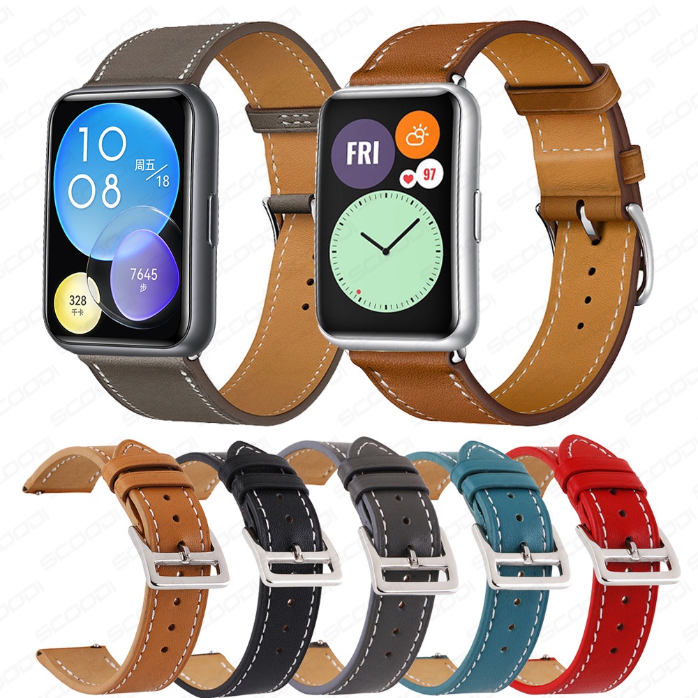 Dây Đeo Thay Thế Chất Liệu Da Thật Thời Trang Cho Huawei watch Fit 2 / Fit / Fit