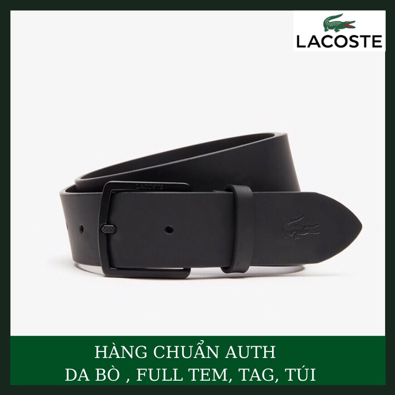 Dây lưng Lacotse trơn da bò - Thắt lưng nam Lacoste trơn hàng xuất xịn cao cấp