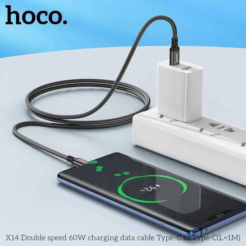 Cáp sạc nhanh Hoco X14 TypeC to TypeC cho Android hỗ trợ PD 60W dài 1M