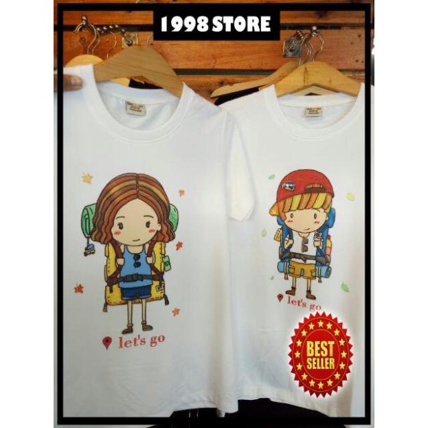 (GIÁ HỦY DIÊT) Áo Thun Chibi Cặp Đôi Đi Phượt Đi biển Vải Thái S244