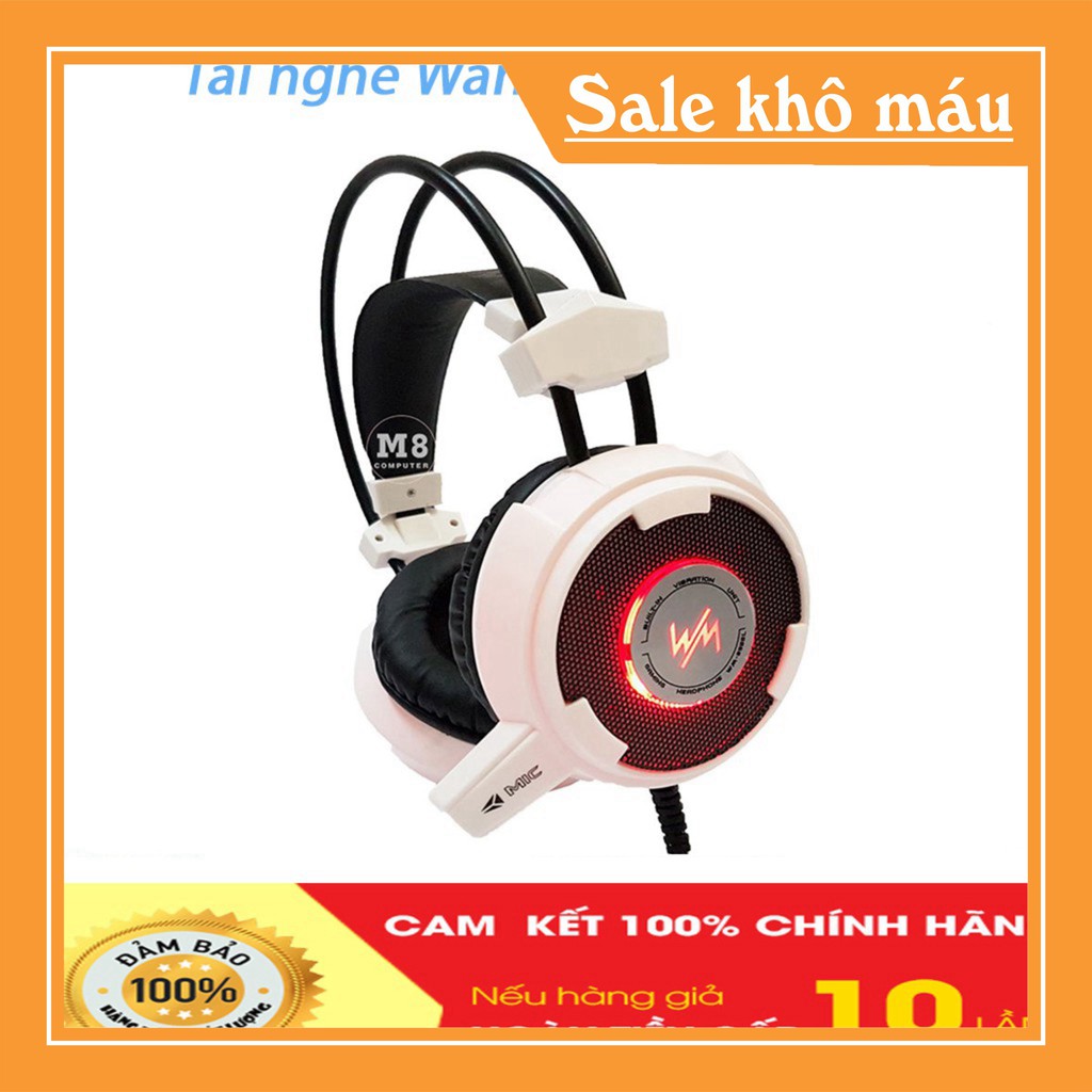 Tai nghe chụp tai chuyên game sở hữu mic WangMing WM8900L mang led ( Trắng, Đỏ Đen )
