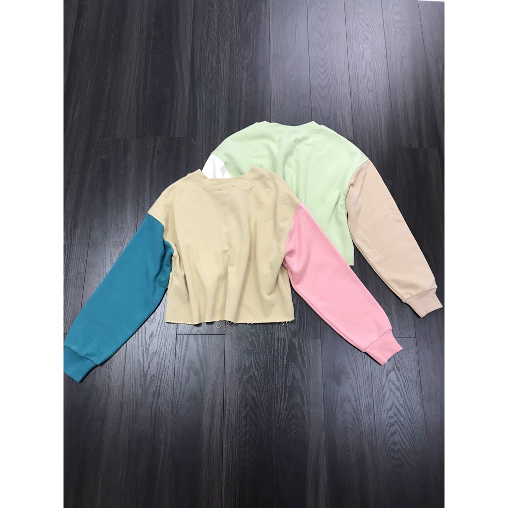 Áo nỉ croptop F21 phối màu Kami | BigBuy360 - bigbuy360.vn