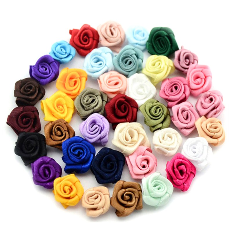 Set 100 hoa hồng làm từ lụa satin dùng trang trí tiệc dễ thương