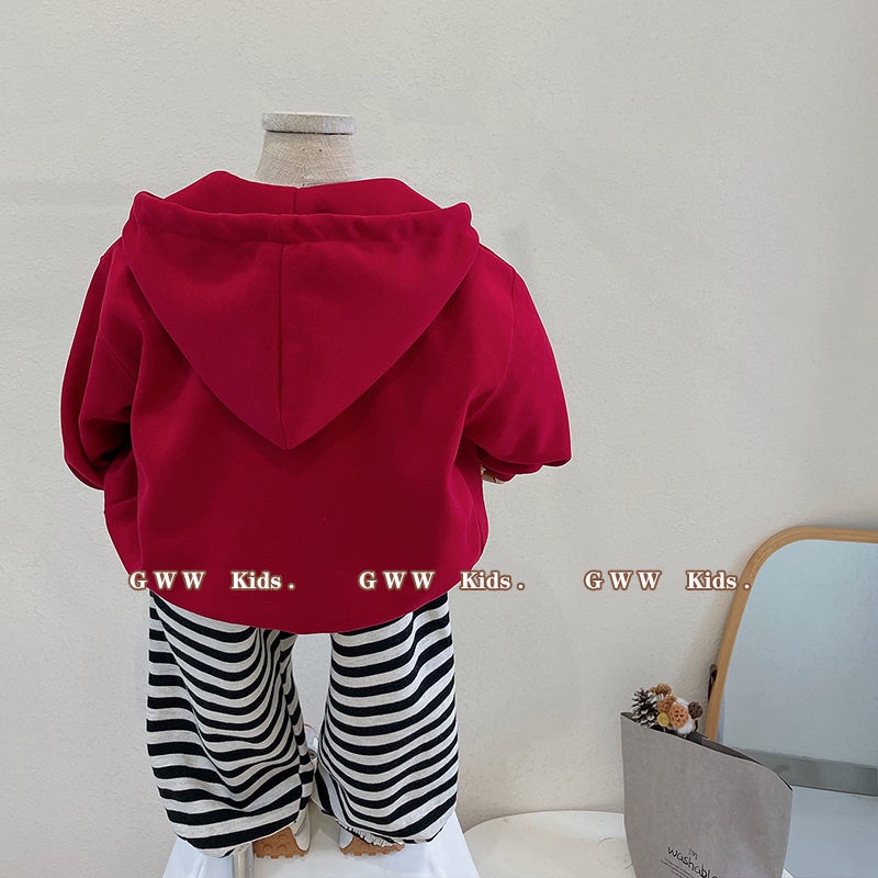 Áo Khoác Hoodie Tay Dài Thêu Hình Gấu Phong Cách Phương Tây Thời Trang Xuân Thu Cho Trẻ Em