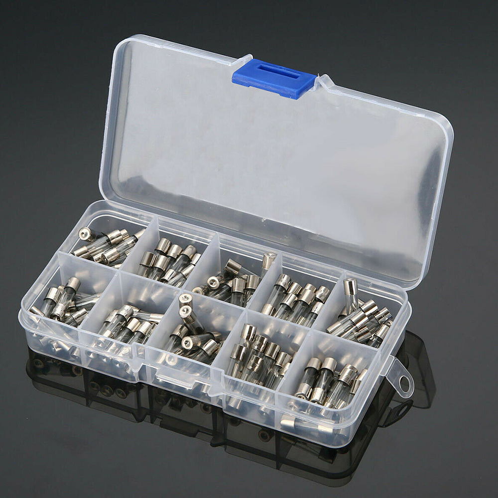 Set 100 Cầu Chì Ống Thủy Tinh 5x20mm 0.25a 0.3a 0.5a 0.75a 1a 2a 3a 4a 5a 6a 250v Cho Xe Hơi