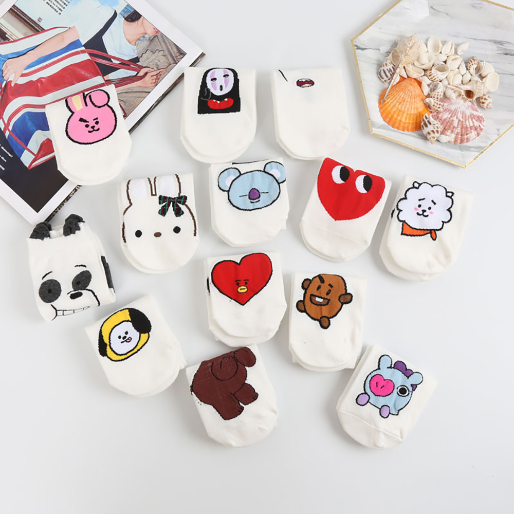 Tất Cotton Họa Tiết Hoạt Hình Ngộ Nghĩnh Cho Nữ