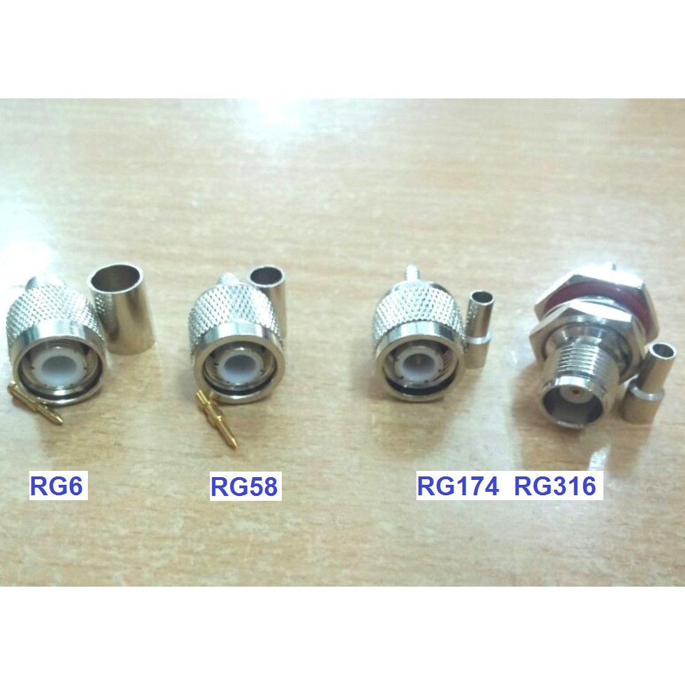 Jack TNC RP-TNC cao tần dùng cho cáp RG174 RG316 RG58 RG142 RG59 RG6