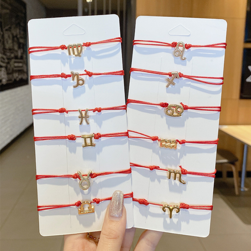 Vòng Tay Dây Bện Màu Đỏ Có Mặt Hình Cung Hoàng Đạo Thời Trang Cho Các Cặp Đôi | BigBuy360 - bigbuy360.vn