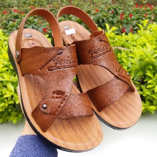 Dép xăng đan da đế cao 4cm