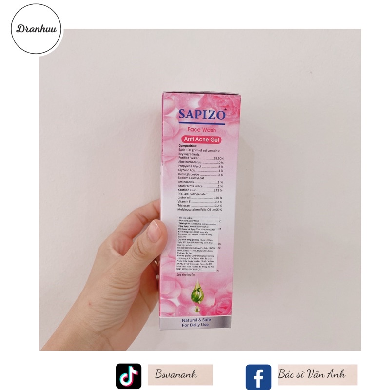 Gel rửa mặt giảm mụn giành cho da dầu mụn Sapizo face Wash 100ml