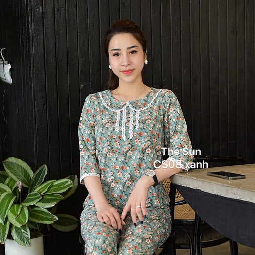 [Dáng Đẹp - Trẻ Trung] Bộ Đồ Mặc Nhà Nữ Hàng Cao Cấp Siêu Sang - Mã CS08 Chất Lụa Giấy Mát Mịn 2 Màu Xanh Và Hồng | BigBuy360 - bigbuy360.vn