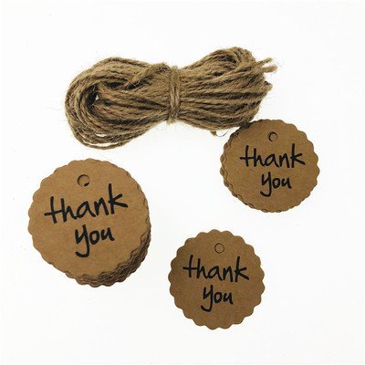 Set Tag Thank you 100c chất liệu giấy kraff