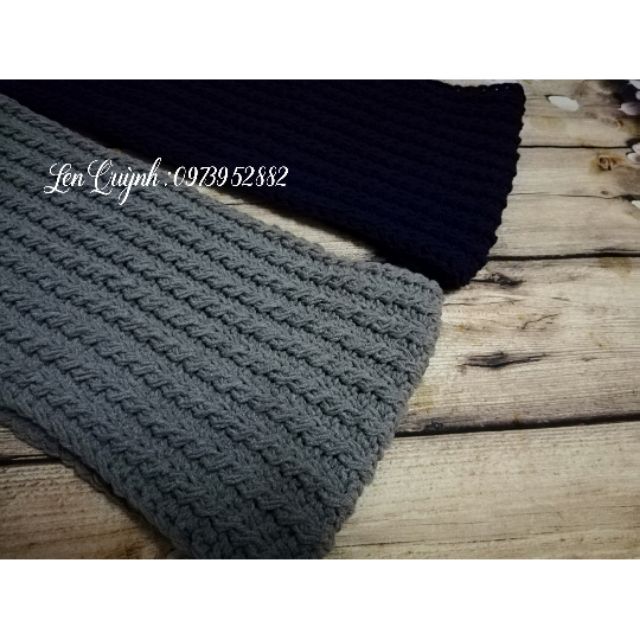 Khăn len ống đan tay kiểu vặn thừng 2 mặt độc đáo - Quà tặng handmade