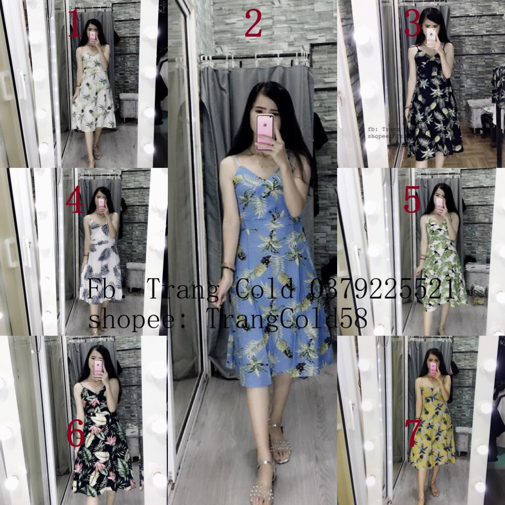 Váy dứa đi biển( ẢNH THẬT SHOP TỰ CHỤP)