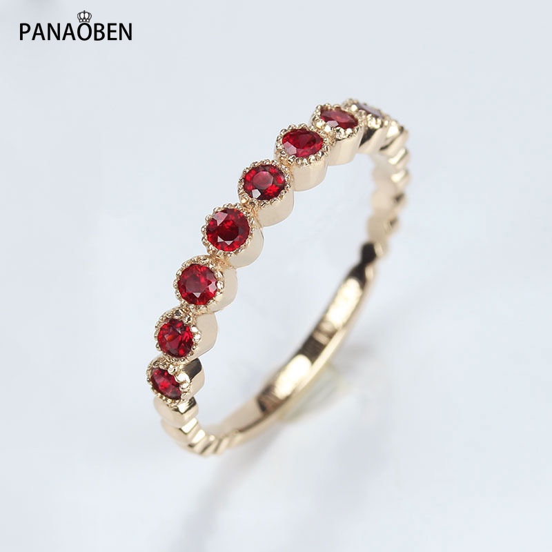Chính Hãng Nhẫn Hở Hàng Đơn Hàng Dát Ruby Màu Vàng Hồng Dát Đá Hồng Sang Trọng Quyến Rũ Phong Cách Mới Cho Nữ