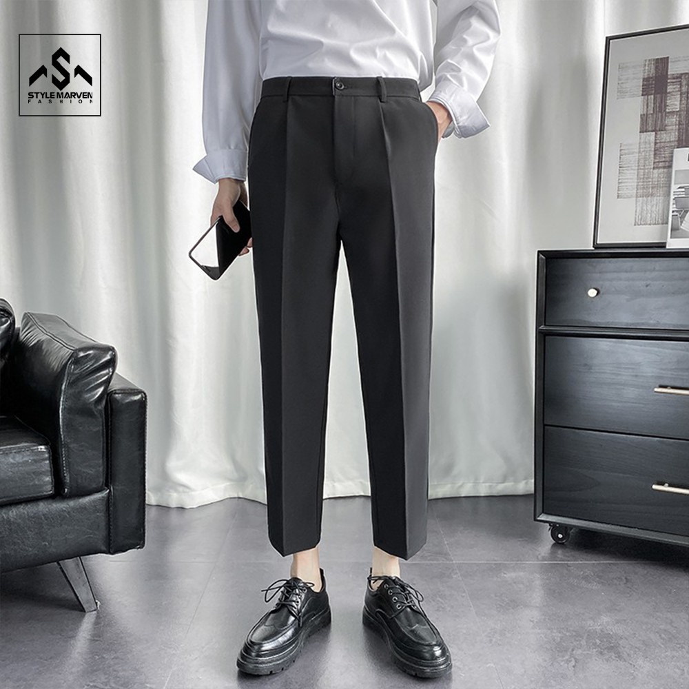 Quần tây baggy nam Hàn Quốc STYLE MARVEN ống suông thanh lịch - QUAN SM066C4