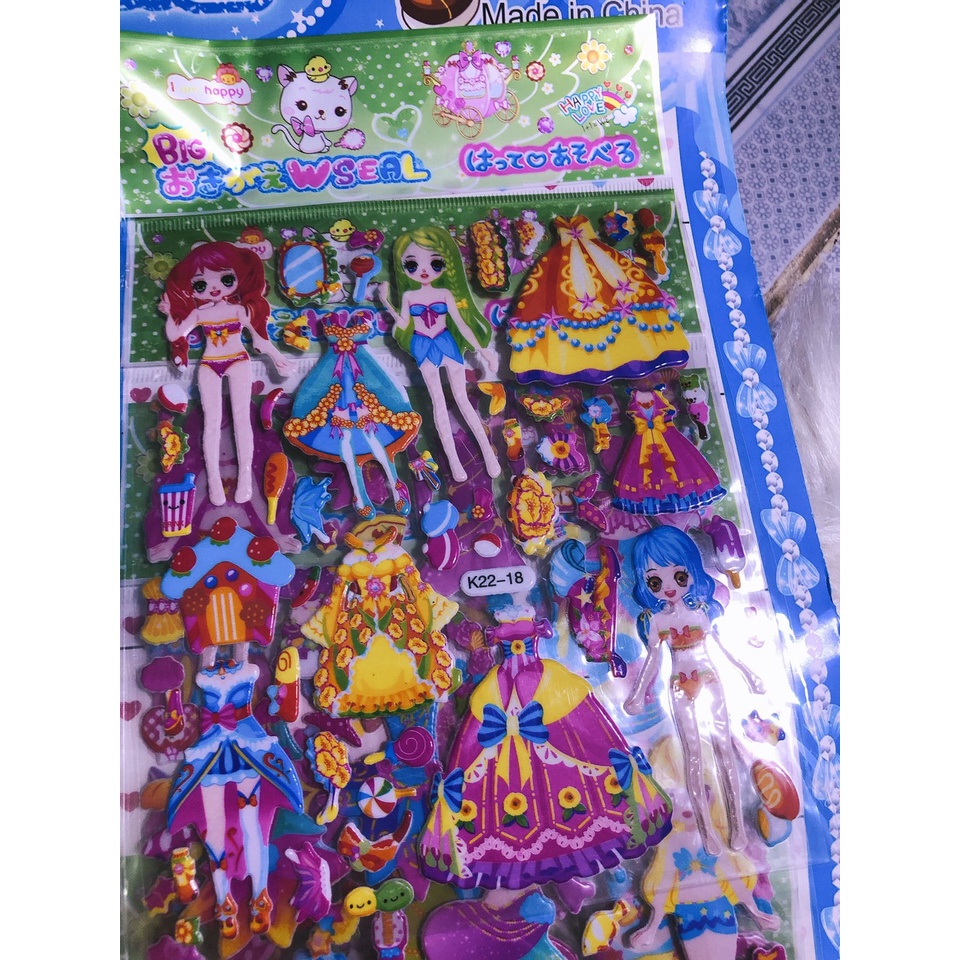dán hình sticker in hình 3d hoạt hình ( 1 tấm )