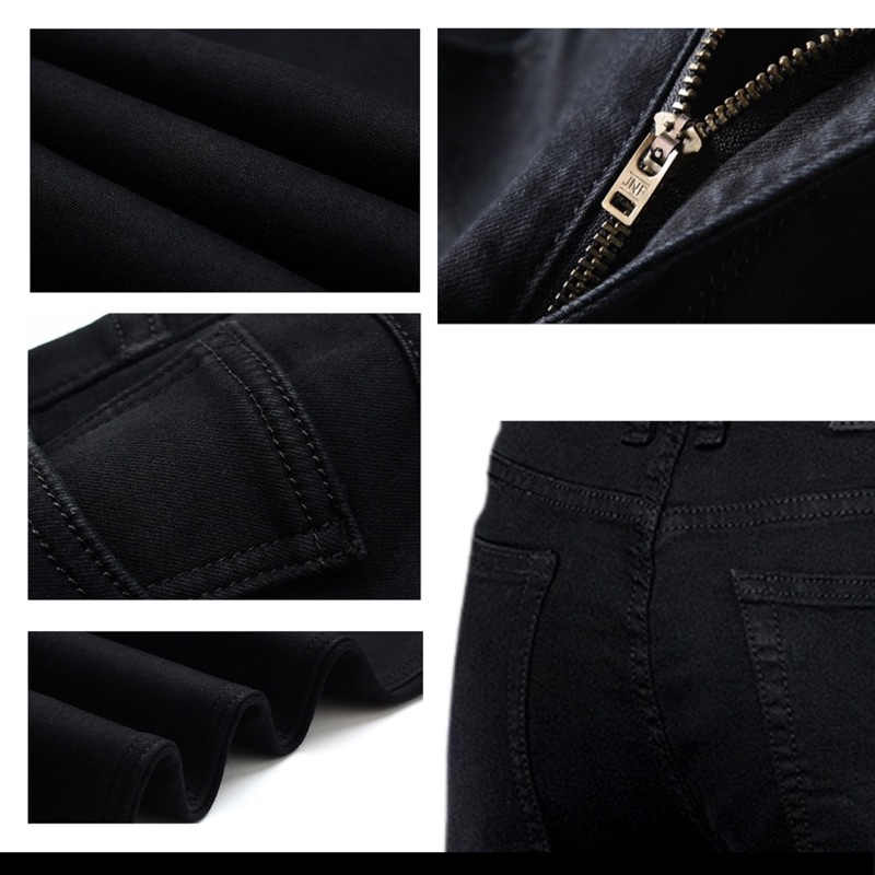 Quần short jean đen nam Gấu 194 rách vải jeans bò co dãn, mềm mịn form slimfit - 226 - 305